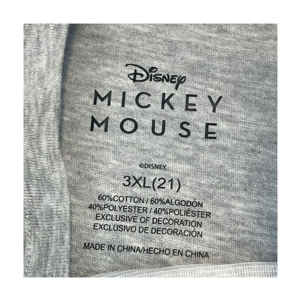 Disney Mickey Mouse T-Shirt Youth 3XL Heather Gray Cotton Crew Neck Short Sleeve - Picture 2 of 7